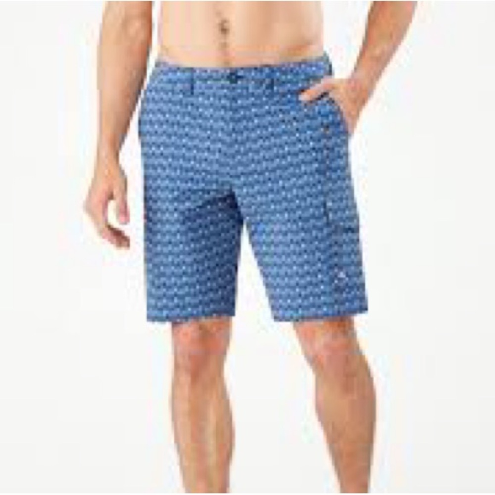 Tommy Bahama Cayman Marlin Mingle Cargo Board Shorts IslandZone Blue 10” NWOT